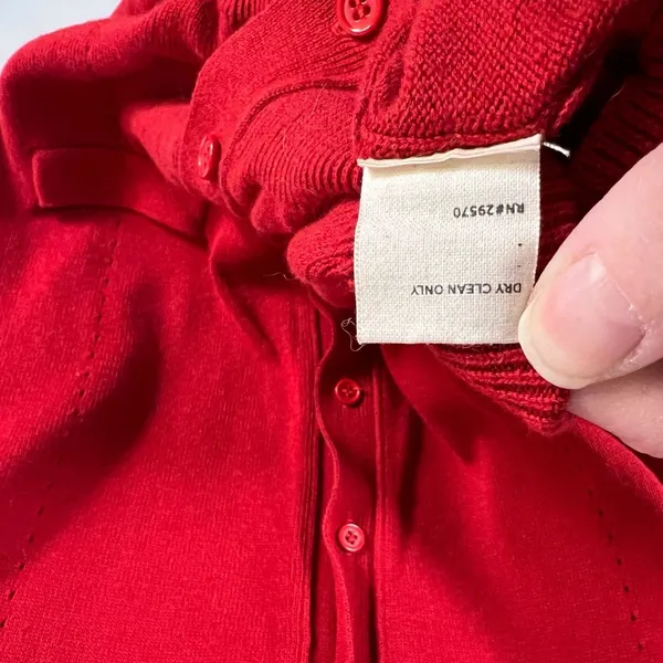 Needle & Thread Red V-Neck Button Front Cardigan Sweater Small cottagecore‎ cozy - Image 6