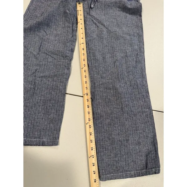 NEW Amazon Essentials Pants Medium Striped Elastic Travel Linen Cotton Cottage - Image 6