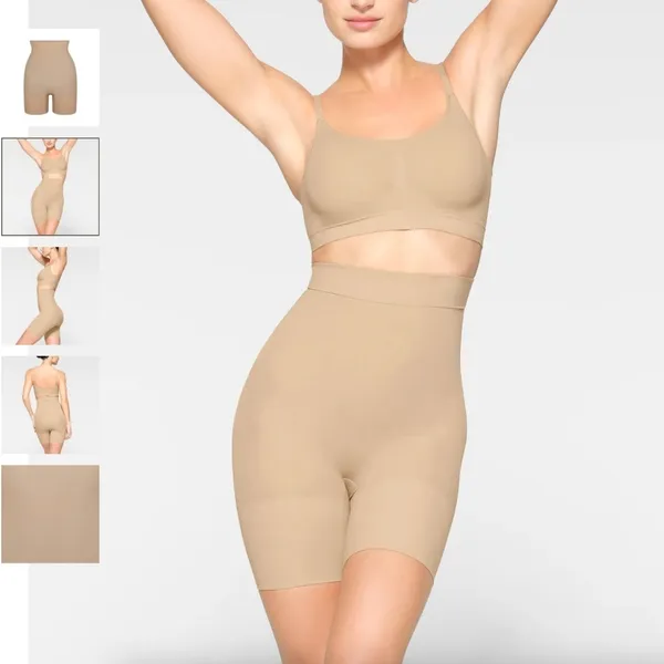 NEW SKIMS Everyday Sculpt High-Waisted Mid Thigh Short Clay Size‎ S - Image 5