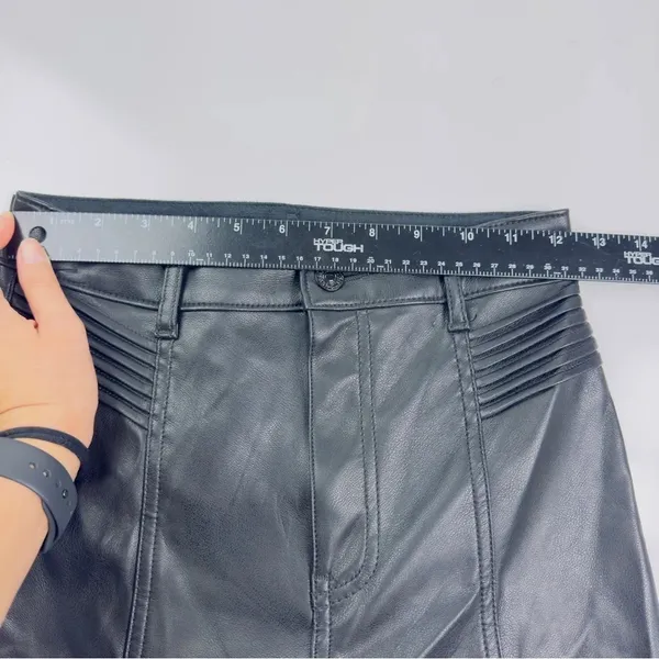 Express Super High‎ Waisted Faux Leather Moto Skinny Pants Size 0R - Image 9