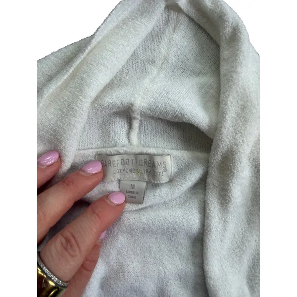 Barefoot Dreams CozyChic Ultra Lite‎ Long Cardigan White Duster Size M - Image 3