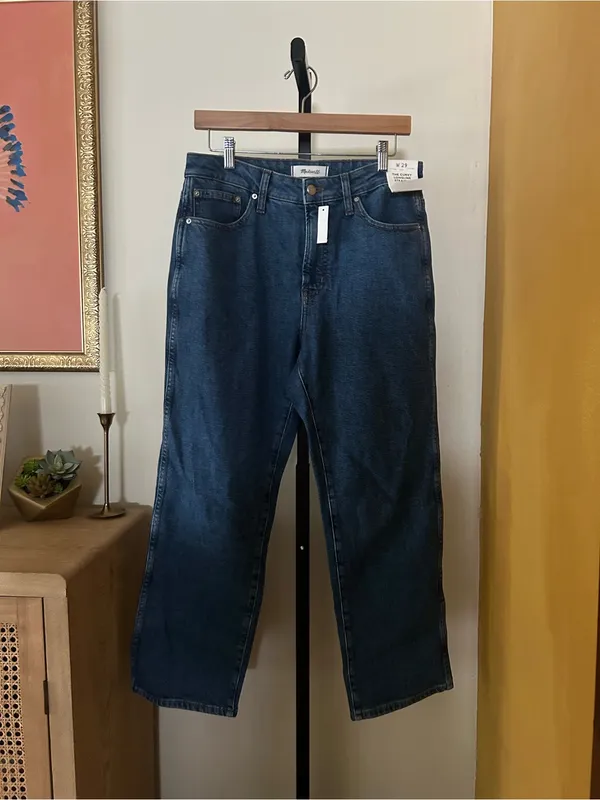 Madewell The Curvy Longline Straight Crop Jeans in Marina Blue Wash NWT Size 29 - Image 4