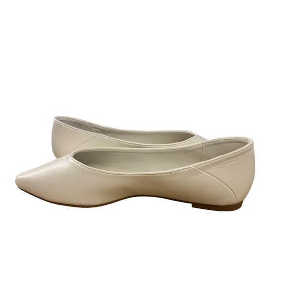 Tahari Flats 6.5 Paris Off White Pointed Toe Vegan Leather Ballet Shoes - Image 6