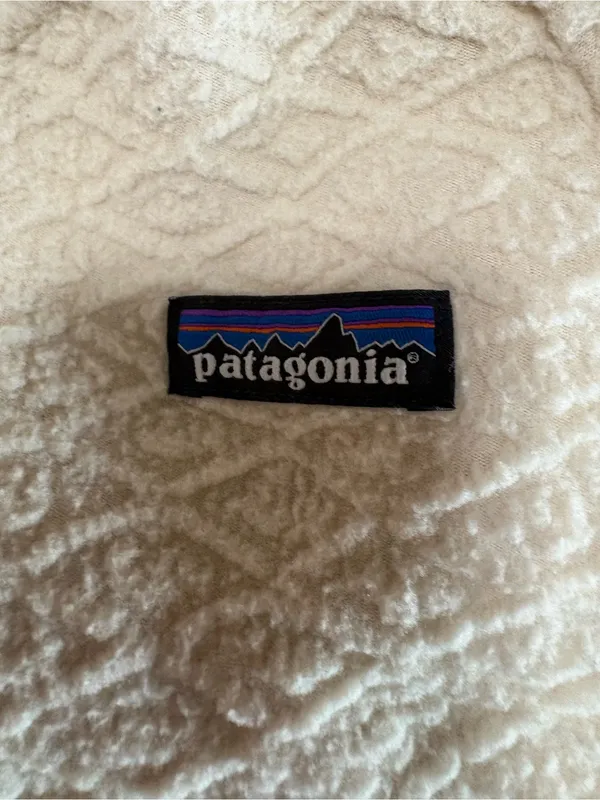 Patagonia Hoodie Womens Small Cream Pullover Diamond Capra Hoody Fleece Sweater - Image 3