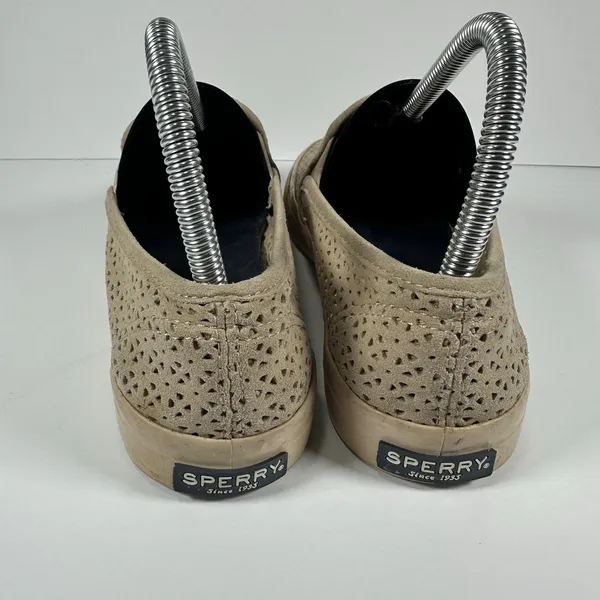 Sperry Women's Seaside Perforated Slip-On Sneakers Tan Beige - Size 6M - Image 4