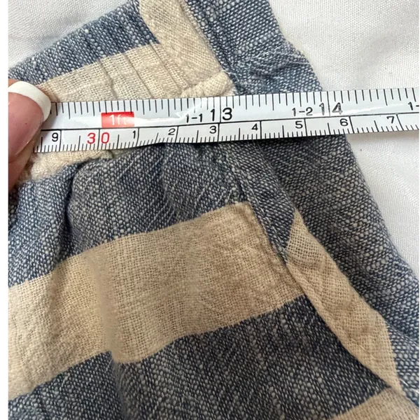 Final Touch Blue White Striped Linen Blend Tapered Pants Size M Made in USA - Image 3