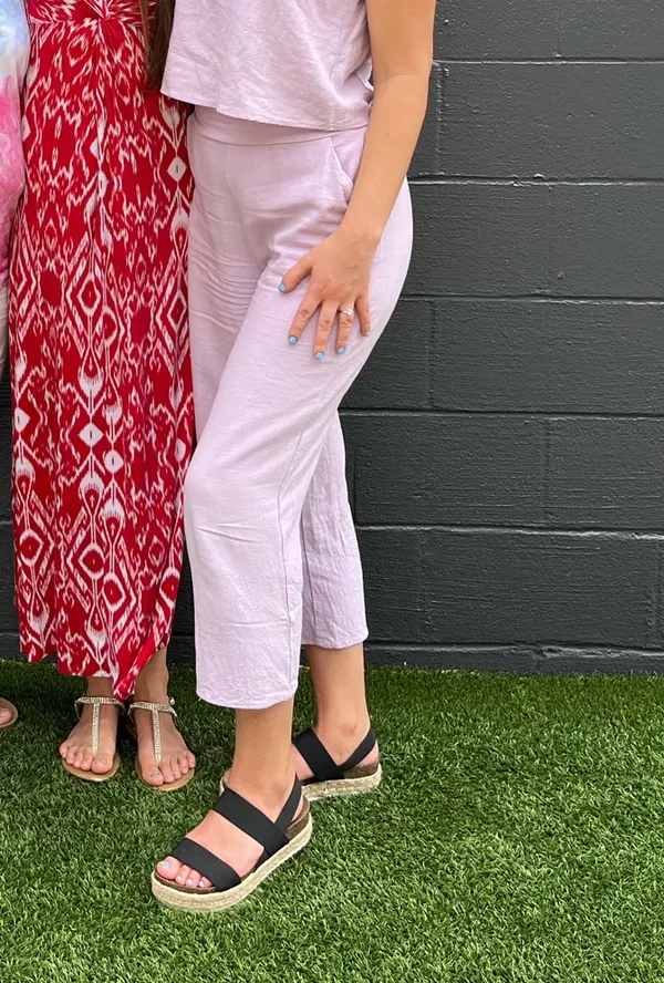 Amazon Purple linen cropped pants - Image 2