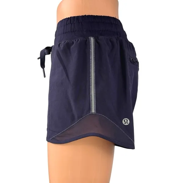 Lululemon Hotty Hot Navy Blue Elastic Waist Stretch Athletic Running Shorts 2 - Image 2