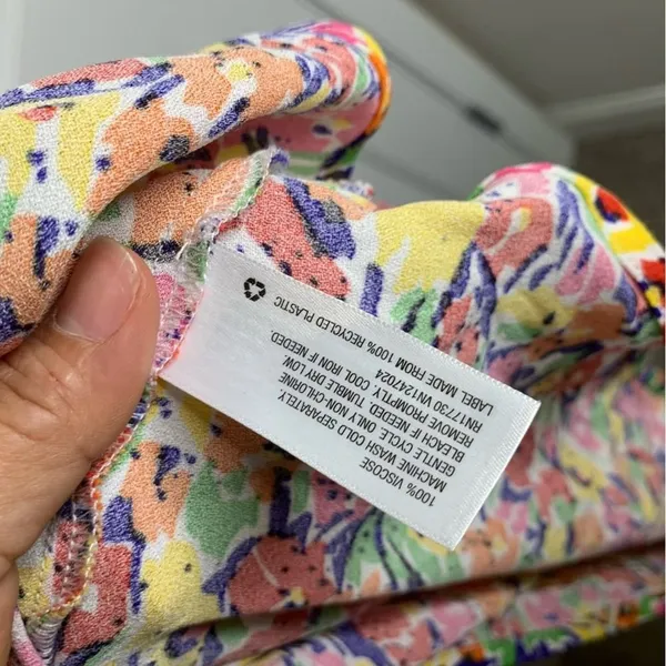Rixo x target puff sleeves floral spring midi‎ dress size 2 - Image 9