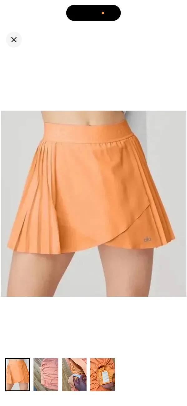 Alo Yoga Aces Tennis Skirt In Cantaloupe - Image 2