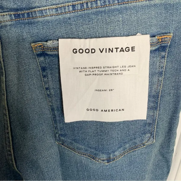 Good American Good‎ Vintage distressed straight leg jeans size 15 - Image 7