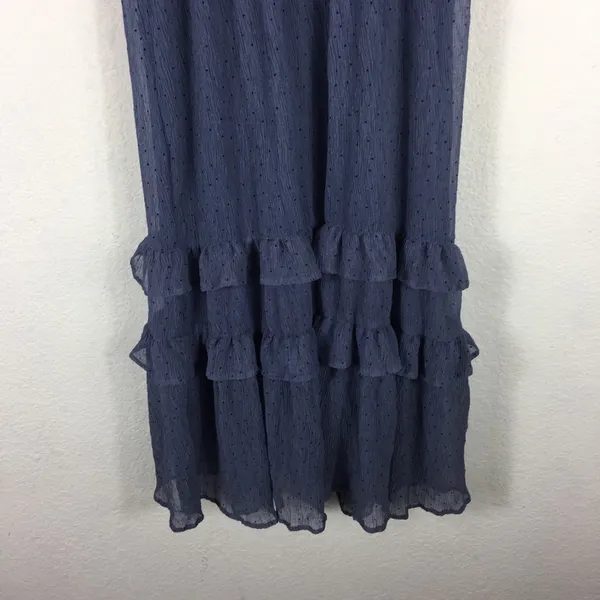 NWT Lulus Know Your Heart Midi Dress Medium Dusty Blue Polka Dot Ruffled - Image 14