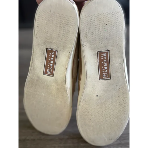 Sperry Top-Sider‎ Boat Shoes Women's 7M Gold Metallic Leather Loafers - Image 6