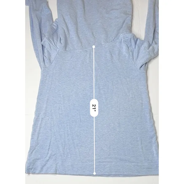 Lilly‎ Pulitzer 28247 Belinda Pullover Modal Heather Blue LARGE Shawl Neck Soft - Image 8