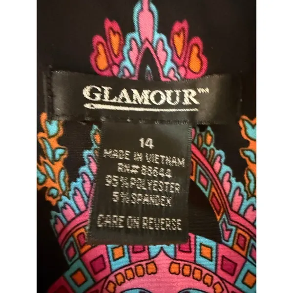 Glamour Y2K Women's Size 14‎ Floral Black Dress - Image 3