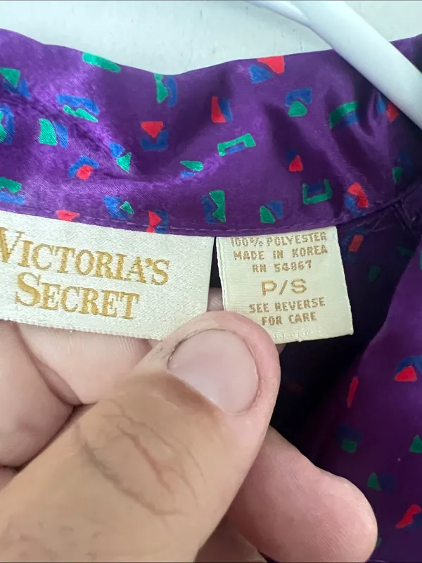 Vintage Victoria’s Secret Satin PJ Top Purple P/S ✔️ - Image 5
