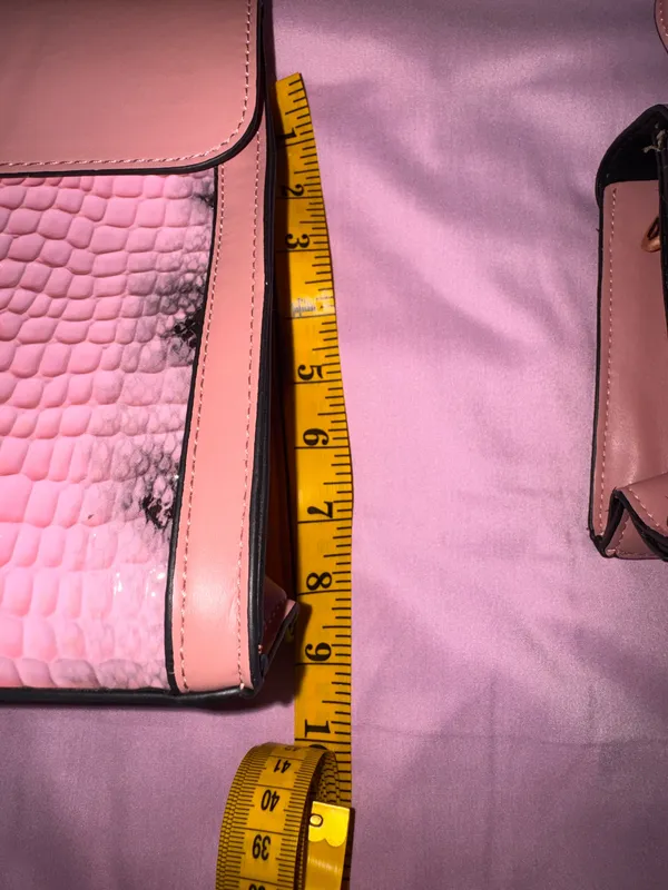 Pink faux leather snake print purse duo - Image 3