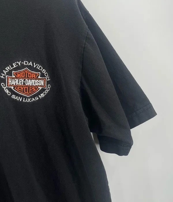 HARLEY DAVIDSON Motorcycles T-Shirt Size S/M Cabo San Lucas Mexico Embroidery - Image 5