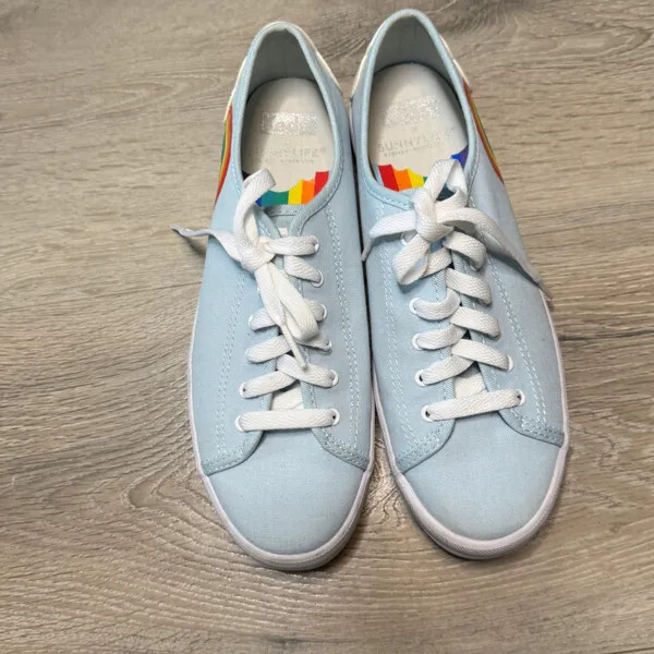 Keds x Sunnylife‎ Kickstart Rainbow Light Blue Canvas Sneakers Womens Size 7 - Image 7