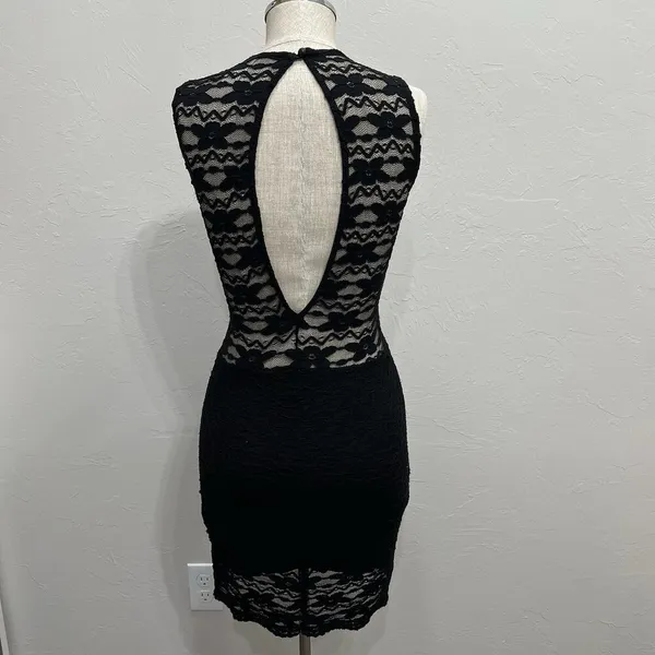 Windsor M Medium Dress Bodycon Black Lace Whimsygoth Fairy Coquette Sexy Stretch - Image 8