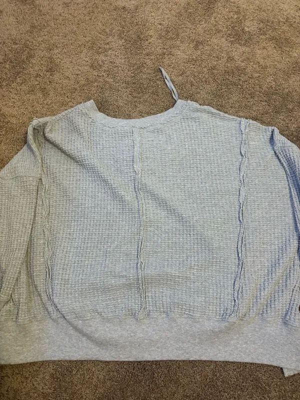 American Eagle Sweatshirt V-Neck Waffle - Image 2