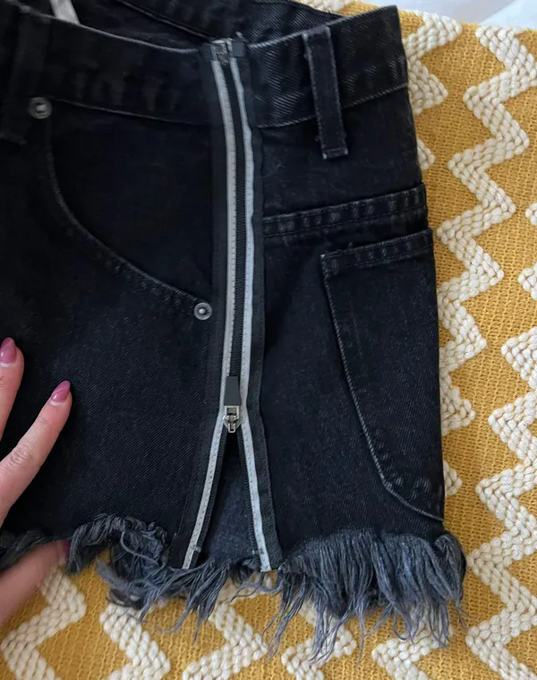 Carmar Denim Black Jean Skirt With Zippers On Sides - Image 9