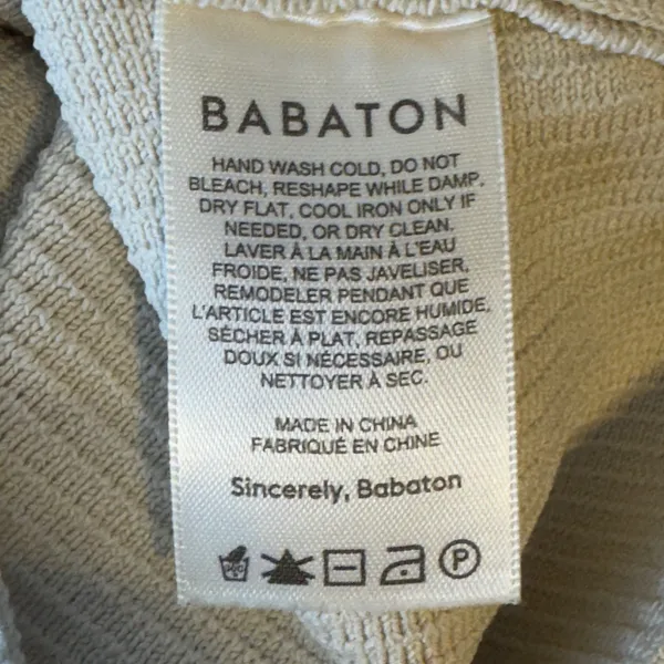 157 | Babaton Sculpt Knit Ribbed Cropped Tank Beige Womens S - Image 6