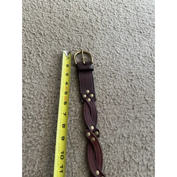 Fossil women's Brown Braided leather Belt Size M - Image 6