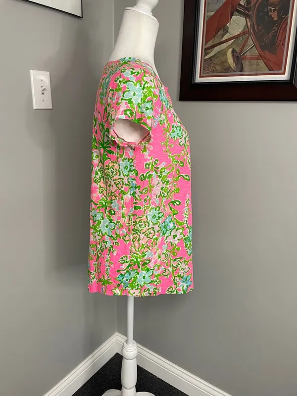 Lilly Pulitzer Southern Charm Betsey Top Etta Short sleeve scoop size Small - Image 2