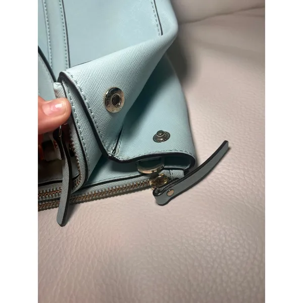 Kate Spade New York Loden Newbury Lane Satchel Hand Bag Light Blue Saffiano‎ - Image 4