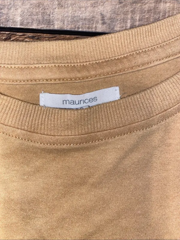 Maurices Rodeo Graphic Tee in Tan with Blue & White Print - Image 2