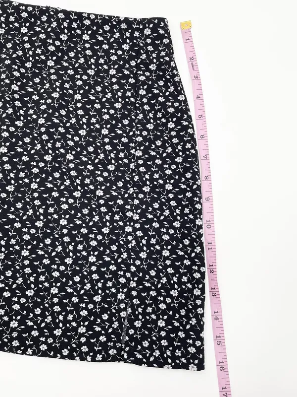 John Galt Brandy Melville Cara Mini Skirt Black White Floral Print One Size Y2K - Image 11