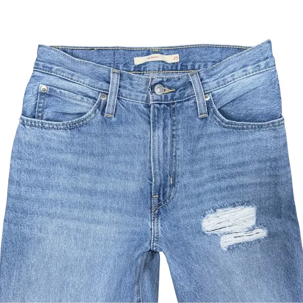 Levi’s ’94 Baggy Destructed Jeans Light Wash High Rise Straight Leg Size 25 x 31 - Image 4