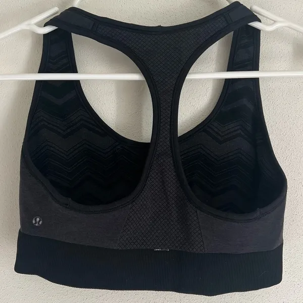 Lululemon Black Heathered Ebb & Flow Racerback Bra Reversible Size Small - Image 6