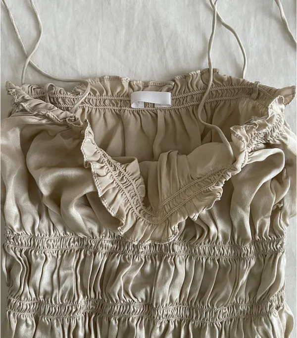 Satin silk top Tan Size XS - Image 3