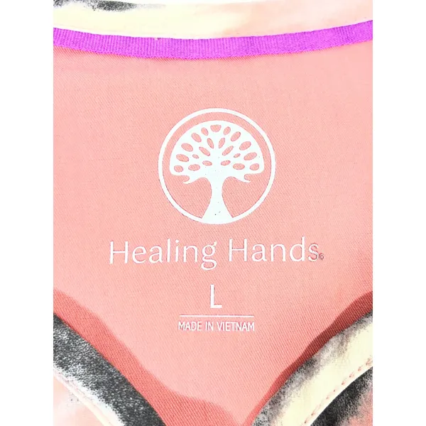 Healing Hands Purple Label Isabel Scrub Top Women L Pink Grey Tie Dye 2218-TDW - Image 4