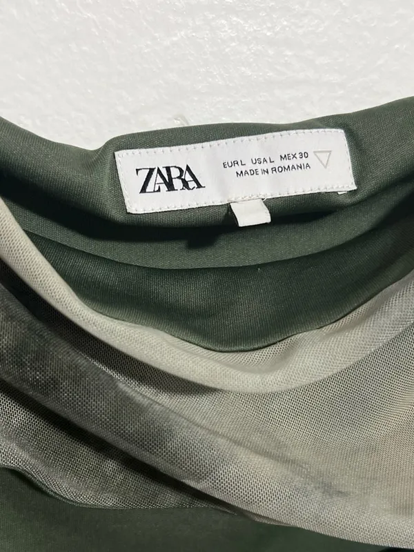#24 Zara Strapless Cut Out Tulle Midi Dress Size L - Image 10