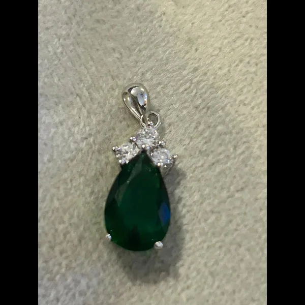 Pendant 925 sterling silver pendant green - Image 2