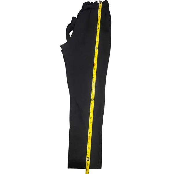 Active USA Black Paperbag Waist‎ High Rise Tapered Leg Tie Belt Pants Medium - Image 7