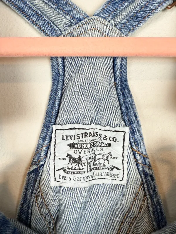 Levi’s Vintage Denim Overalls Straight Leg File Away Size Small - Image 10