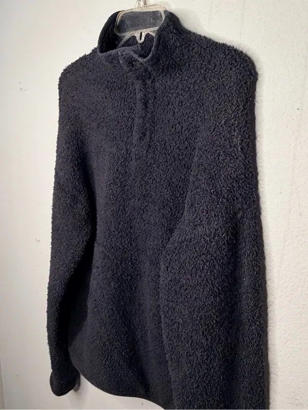 Skims Black Sherpa Pullover Shirt - Image 2