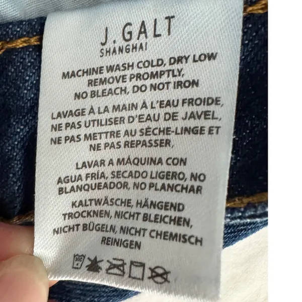 John Galt Brandy‎ Melville Dark Wash Denim Mini Skirt Button Fly Size Medium - Image 4