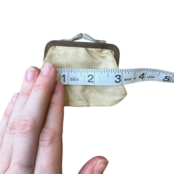 👜 Antique Silk Satin Coin Purse Mini Kiss Lock‎ Change Pouch Early 1900s 👜 - Image 3