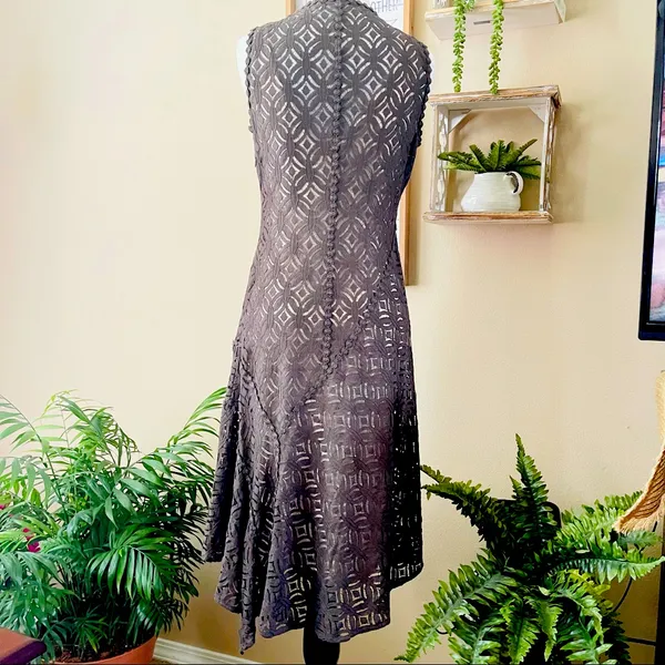 Nic + Zoe First Bloom Dark Truffle Brown Lace Overlay Dress XS - Image 9