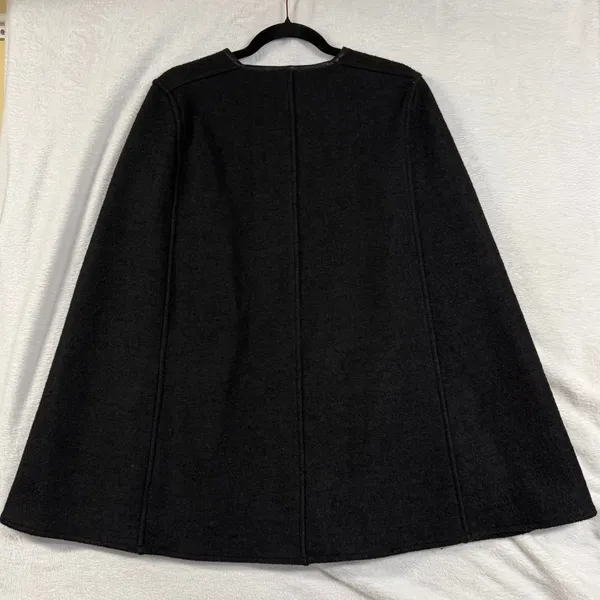 Helene Berman S Black Wool Blend‎ Buttoned Cape Coat Cloak Posh Elegant Winter - Image 6
