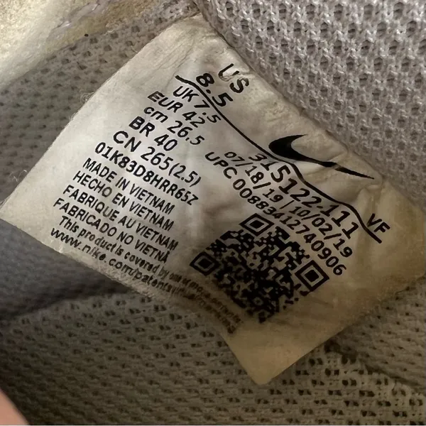 Nike Air Force 1 ‘07 Triple White Shoe Size 8.5 or 10 #404A - Image 6