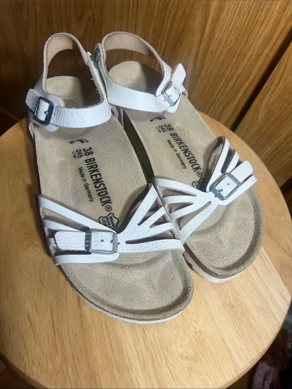 Birkenstock White Multi-Strap Leather Ankle Sandals - Image 6
