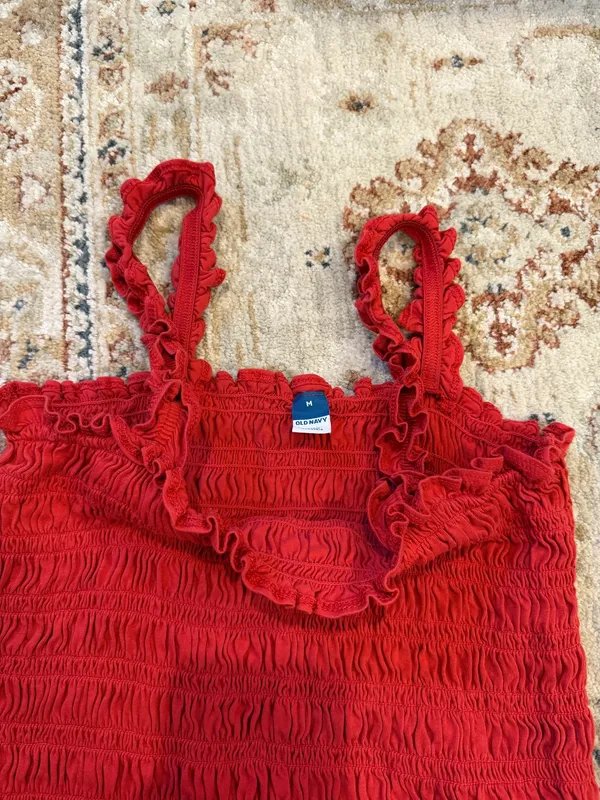 Old Navy Red ruffle Tank Top - Image 2