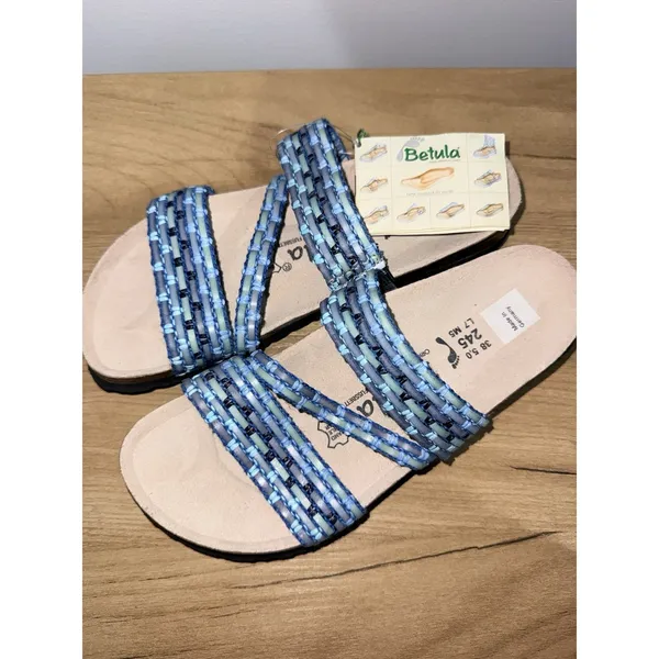 Birkenstocks Betula Women's Size 38 Blue Aztec Strap Comfort Casual Sandals NWT‎ - Image 7