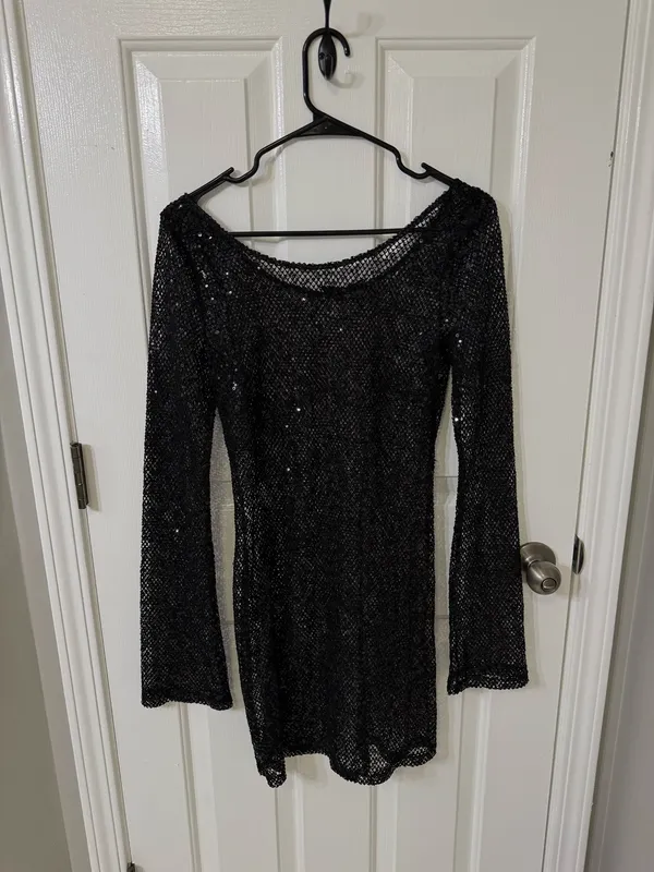 Good American Sequin Black Dress - Image 4